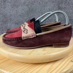 Sam Edelman Loafer Talia Womens Size 7 Suede Suede Burgundy Slip On Horsebit